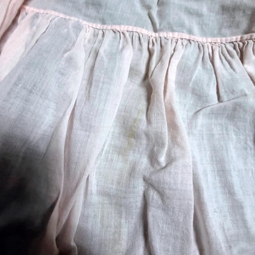 Vintage Cherubs Handmade Baby Dress and Pinafore Set Pink Embroidered Size L